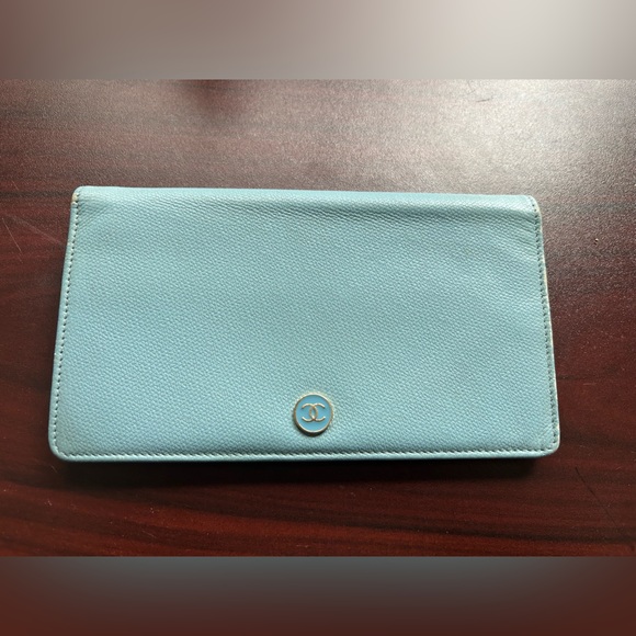 Authentic Chanel Coco Mark Caviar Leather Bifold Long Wallet - Picture 1 of 15